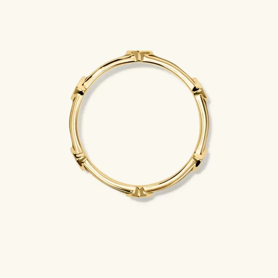 Fashion Angled Diamond Station Enamel Ring Rings