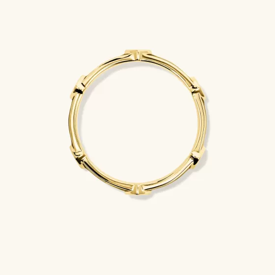 Cheap Angled Diamond Station Enamel Ring Rings