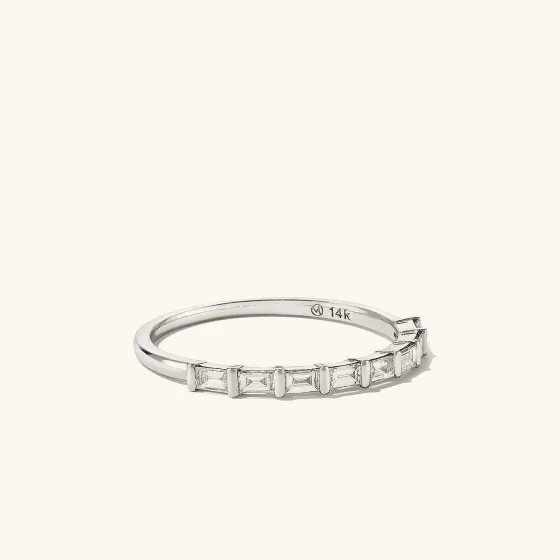 Cheap Baguette Diamond Half Eternity Band Rings