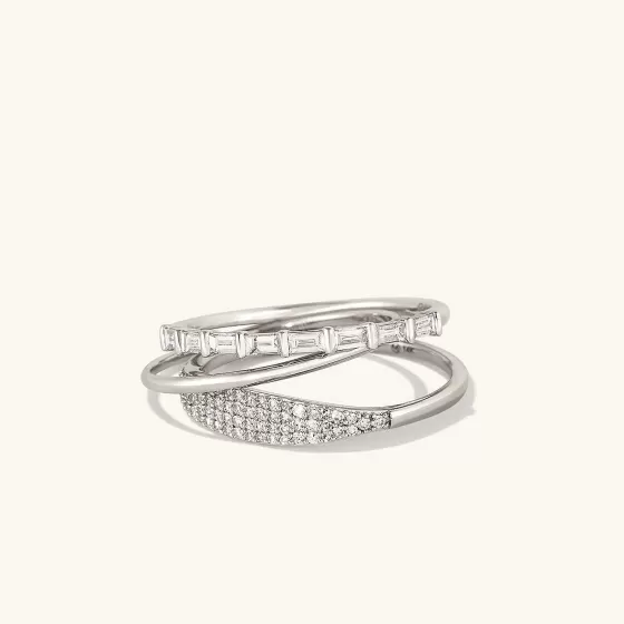Cheap Baguette Diamond Half Eternity Band Rings