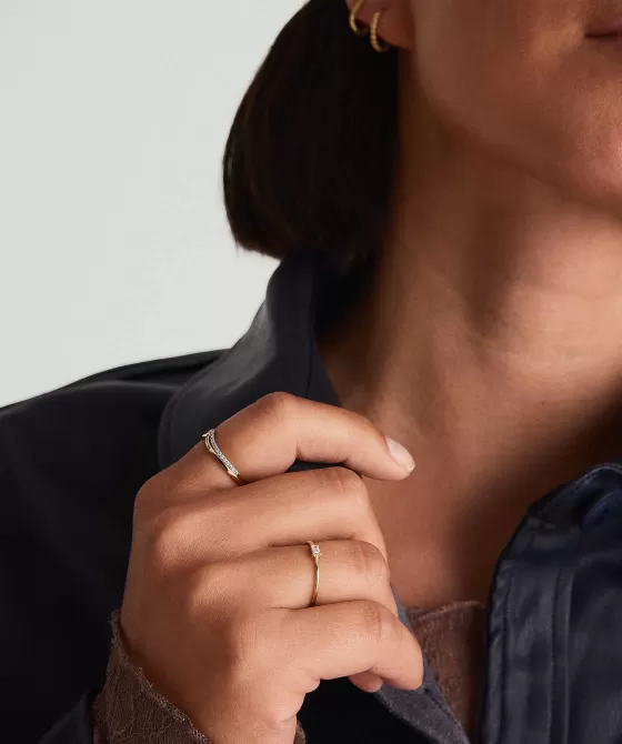 Clearance Baguette Diamond Stacker Ring Rings