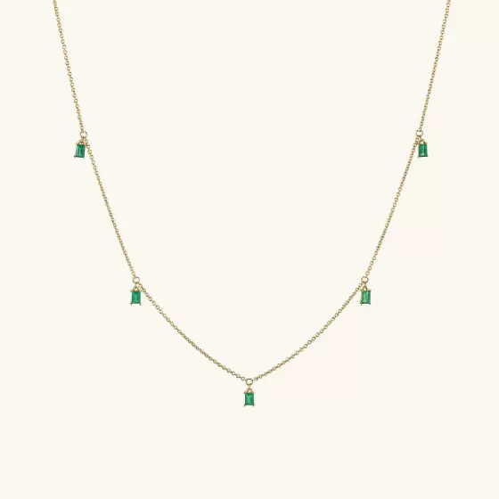 Shop Baguette Gemstone Station Necklace Necklaces