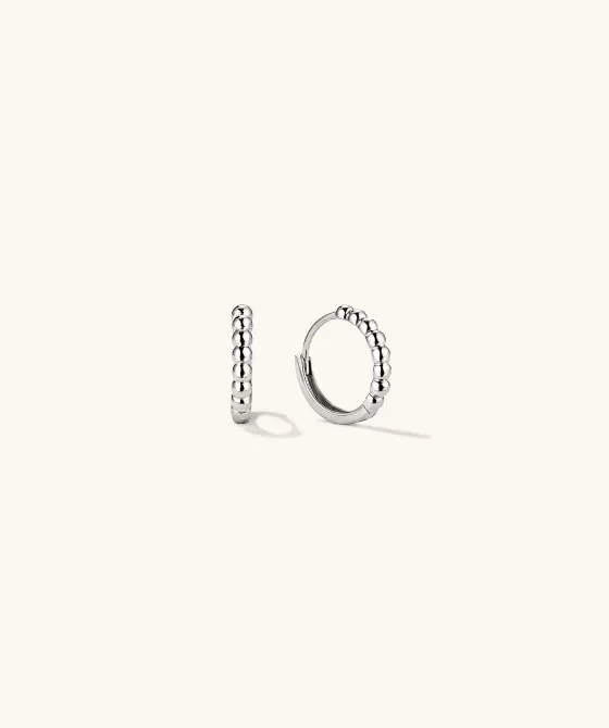 Outlet Beaded Huggie Hoops Earrings