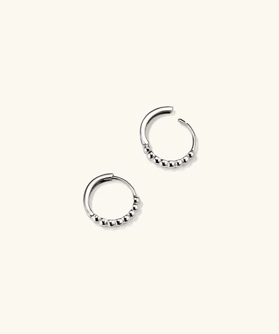 Outlet Beaded Huggie Hoops Earrings
