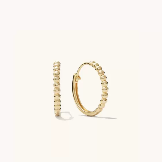 Clearance Beaded Medium Hoops Earrings