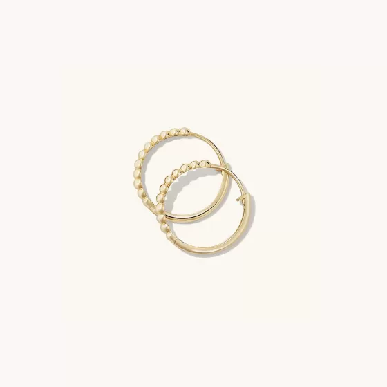 Clearance Beaded Medium Hoops Earrings