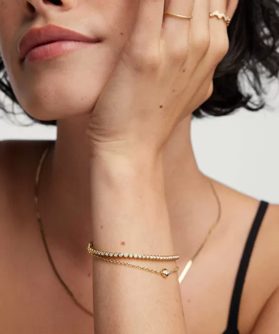 Outlet Bezel Lab Grown Diamond Bracelet Bracelets