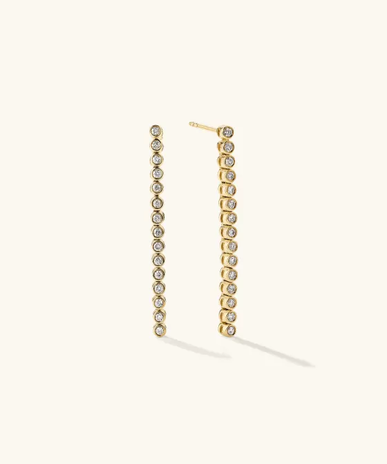 Store Bezel Lab Grown Diamond Long Tennis Earrings Earrings