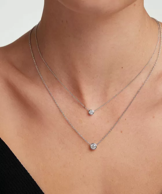 Online Bezel Lab Grown Diamond Necklace 0.25 Ct Necklaces