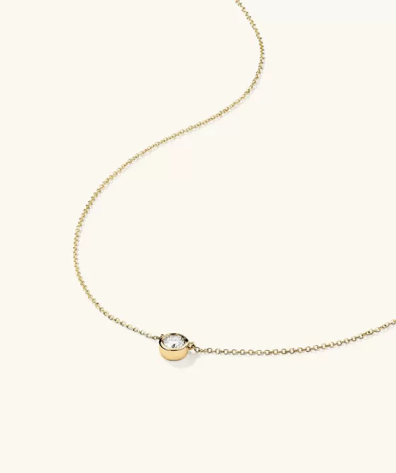 Cheap Bezel Lab Grown Diamond Necklace 0.25 Ct Necklaces