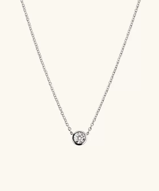 Cheap Bezel Lab Grown Diamond Necklace 0.5 Ct Necklaces
