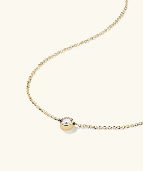 New Bezel Lab Grown Diamond Necklace 0.5 Ct Necklaces