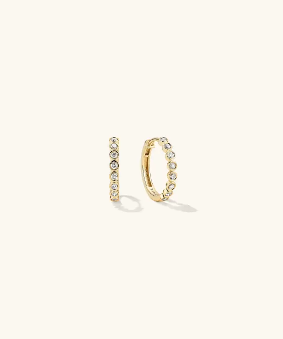 Discount Bezel Lab Grown Diamond Small Hoops Earrings
