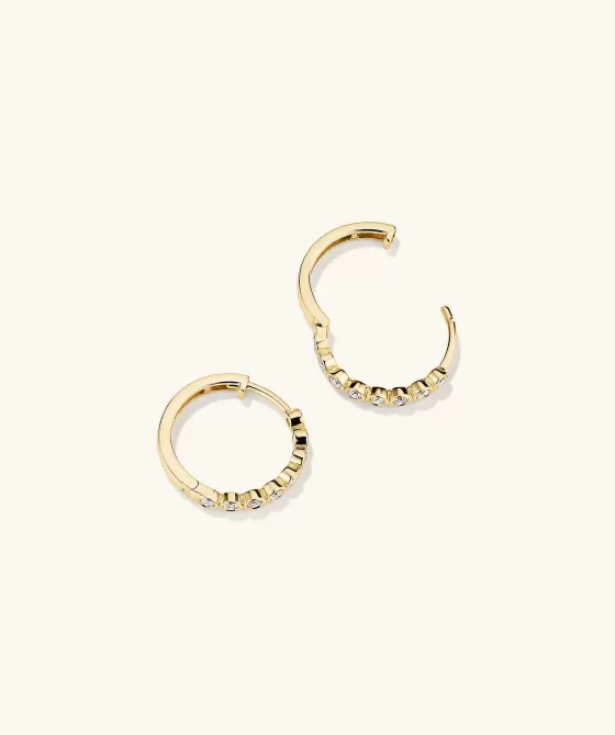 Discount Bezel Lab Grown Diamond Small Hoops Earrings