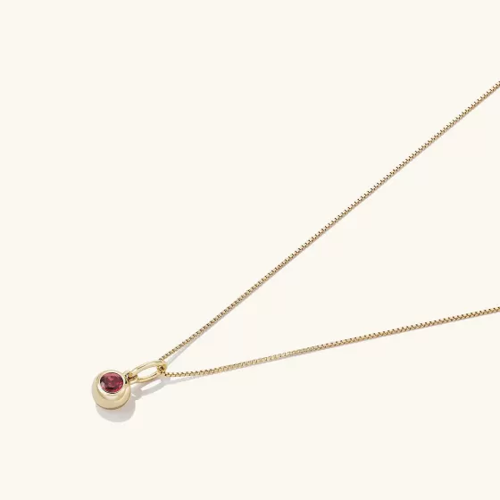 Cheap Birthstone Sphere Charm Necklaces