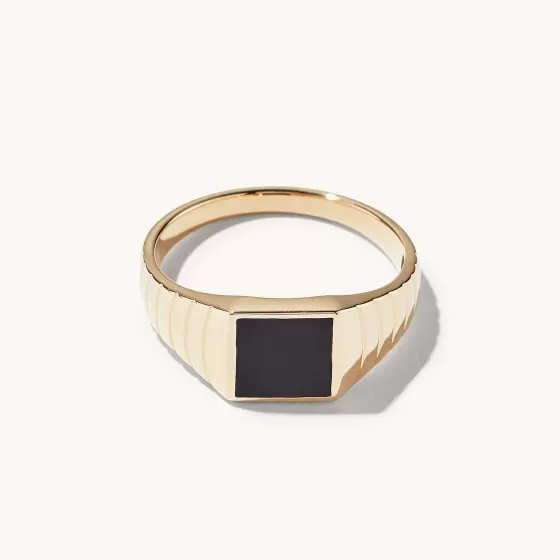Online Black Onyx Square Signet Ring Rings