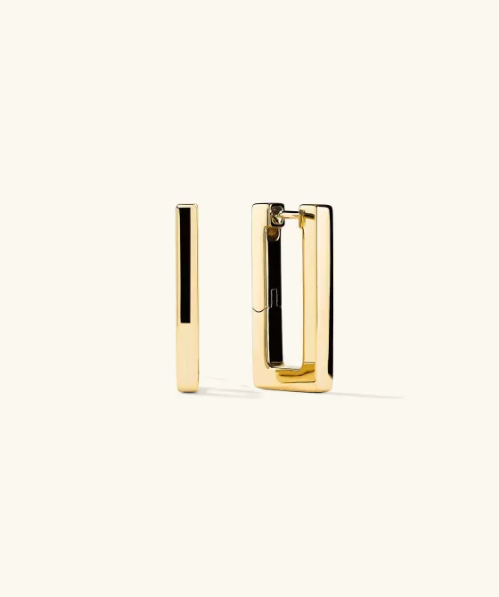 Discount Block Large Hoops Earrings