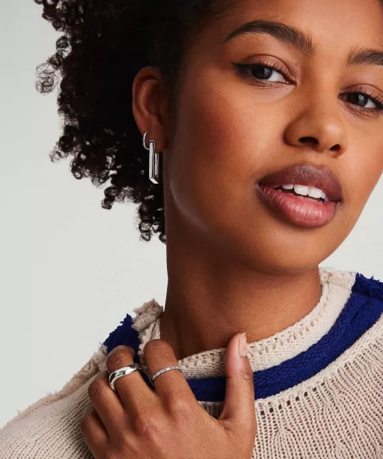 Store Block Large Hoops Earrings