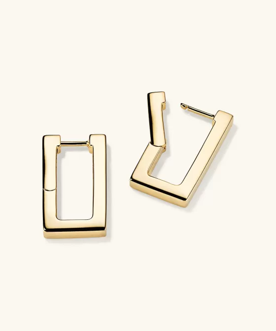 Discount Block Large Hoops Earrings