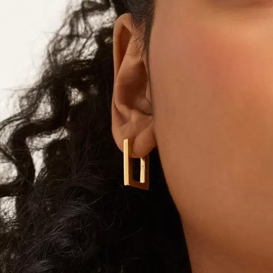 Hot Block Medium Hoops Earrings