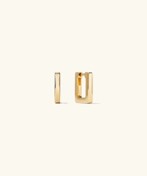 Outlet Block Small Hoops Earrings