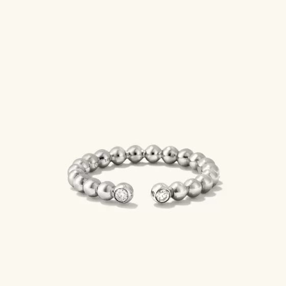 Fashion Bold Beaded Diamond Open Ring Rings
