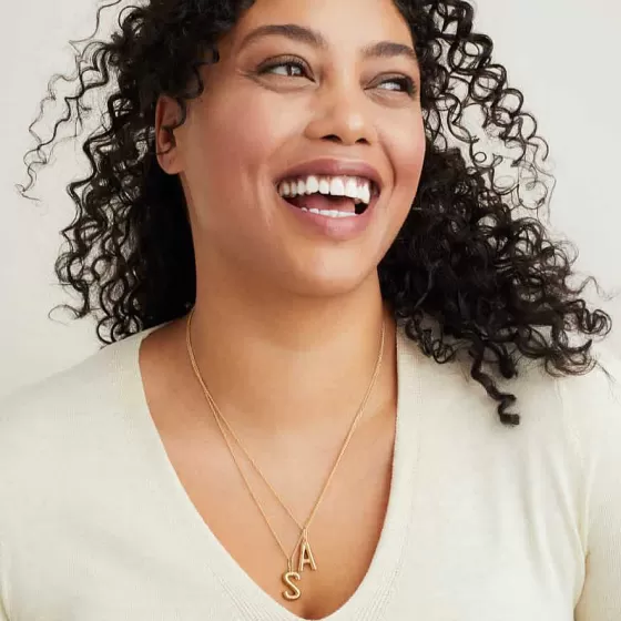 Sale Bold Letter Pendant Necklace Necklaces