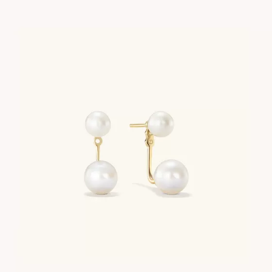 Sale Bold Pearl Ear Jacket Studs Earrings