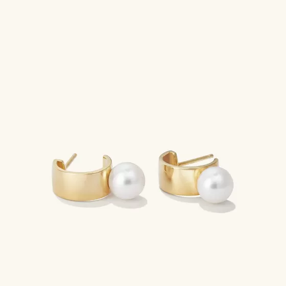 Flash Sale Bold Pearl Huggies Earrings