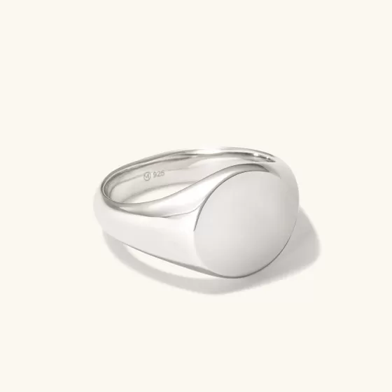 Fashion Bold Round Signet Ring Rings