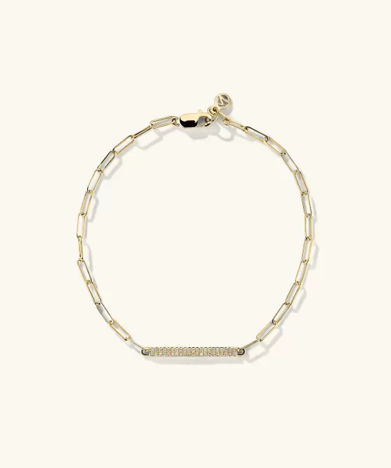 Flash Sale Boyfriend Bold Pav Diamond Bar Bracelet Bracelets