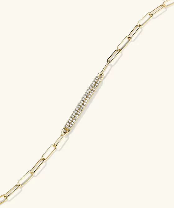Flash Sale Boyfriend Bold Pav Diamond Bar Bracelet Bracelets