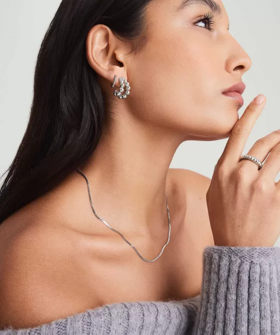 Outlet Bubble Sphere Duo Hoops Earrings
