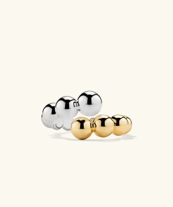 Fashion Bubble Sphere Mixed Bypass Ring Rings
