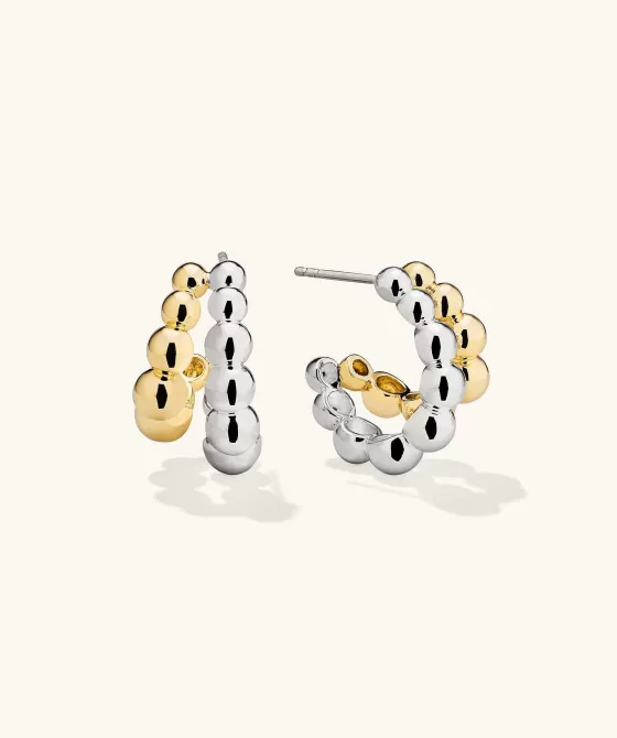 Best Sale Bubble Sphere Mixed Duo Hoops Earrings