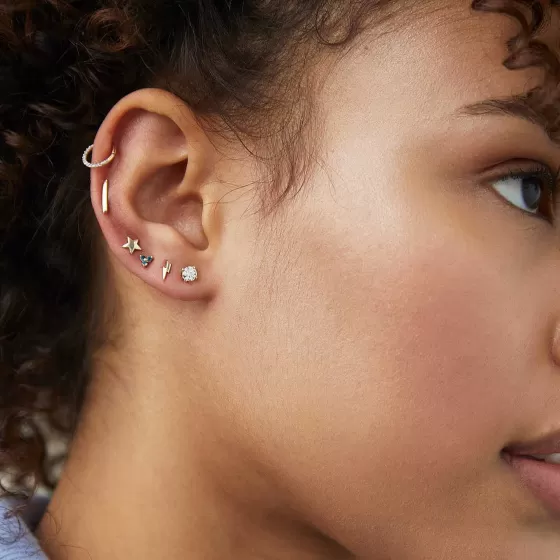 New Cartilage Pav Diamond Mini Hoop Earrings
