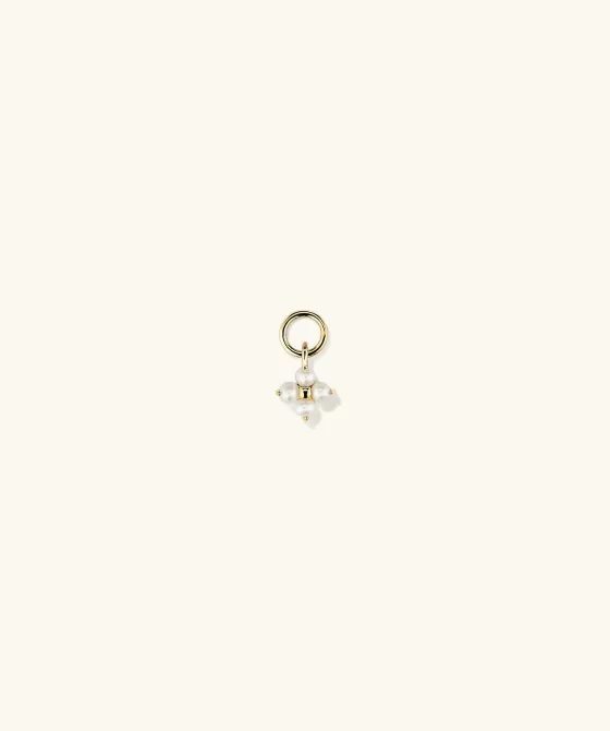 Flash Sale Cluster Pearl Hoop Charm Earrings