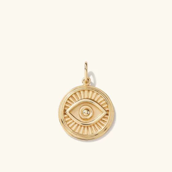 Store Courage: Evil Eye Coin Charm Pendant Necklaces