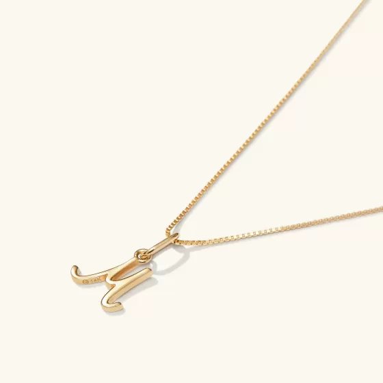 Cheap Cursive Letter Charm Necklaces