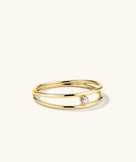 New Diamond Double Stacker Ring Rings