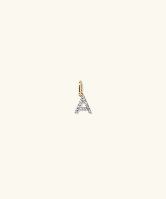 Outlet Diamond Letter Charm Necklaces