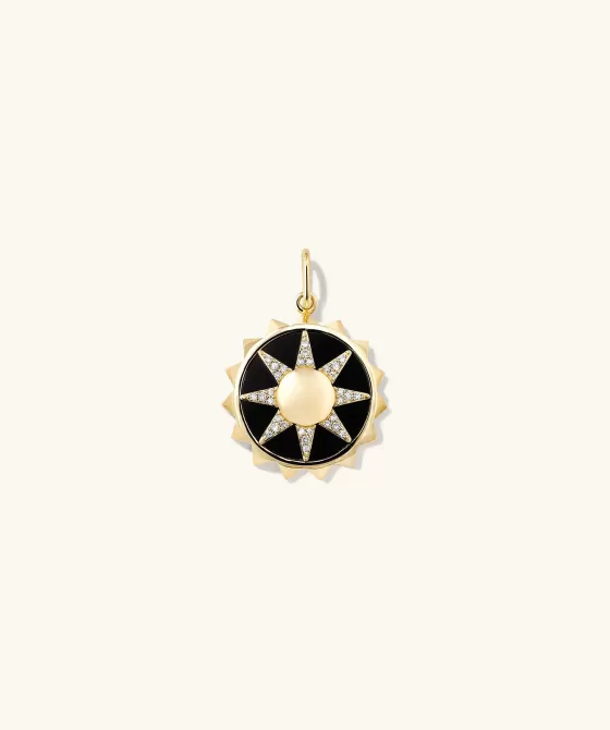 Cheap Energy: Sun Pav Diamond Coin Charm Pendant Necklaces
