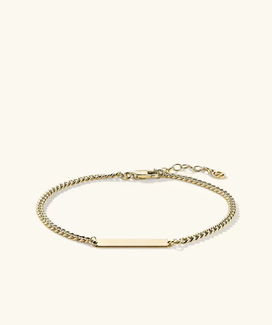 Flash Sale Engravable Bar Curb Chain Bracelet Bracelets