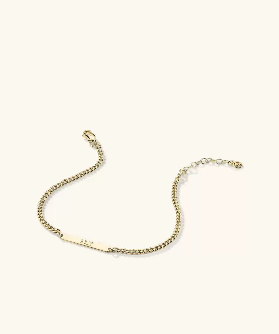 Flash Sale Engravable Bar Curb Chain Bracelet Bracelets