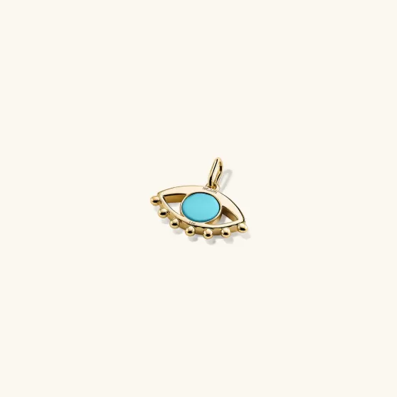 Discount Evil Eye Pav Diamond & Turquoise Charm Pendant Necklaces