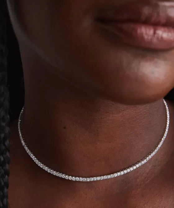 Clearance Lab Grown Diamond Tennis Necklace 2.5Mm Necklaces