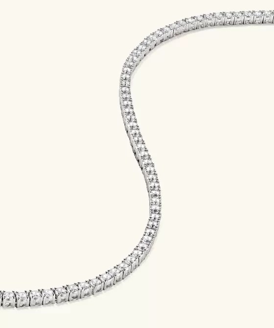 Clearance Lab Grown Sapphire Tennis Necklace Necklaces