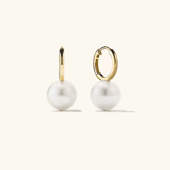 Best Sale Large Pearl Huggies Earrings
