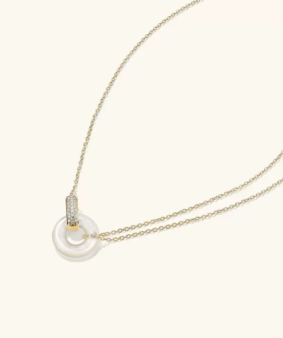 Cheap Linked Pav Diamond Pearl Necklace Necklaces