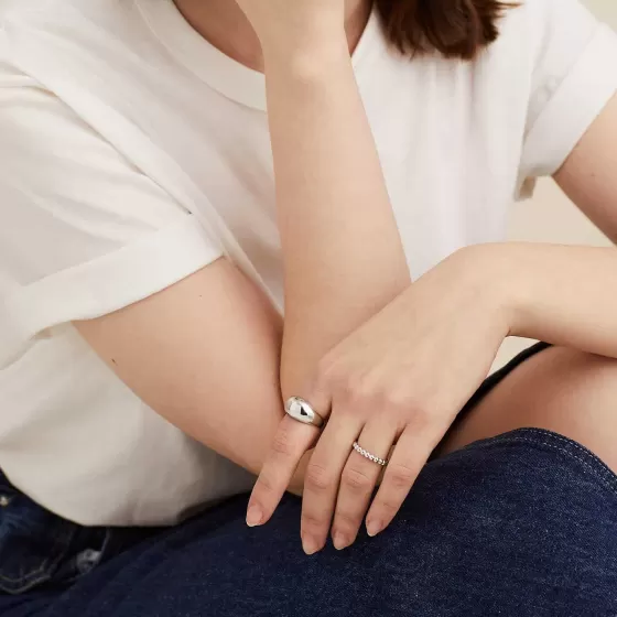 Best Sale Metallic Sphere Ring Rings